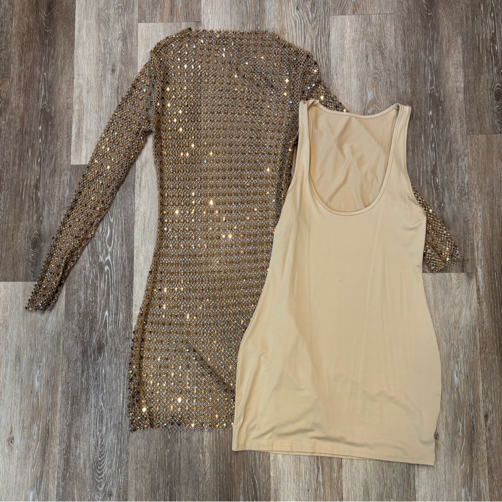 Brand New! Mew Mew Rhinestone Mesh Dress Size Medium - Picture 6 of 16